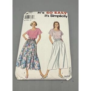 Simplicity 8267 Skirt Top Pattern Uncut 90s Elastic Waist Cottagecore